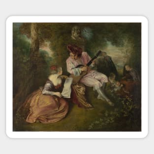 The Love Song - Antoine Watteau Sticker